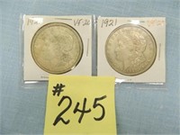 1921, 1921 Morgan Silver Dollars - VF-20