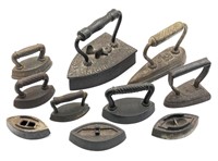 (10) Antique Sad Irons, Assorted Brand & Sizes