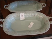Two rectangular serving dishes.