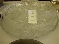 Two heavy crystal serving dishes.