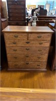 ANTIQUE NEW ENGLAND CHEST - 2 OVER 4