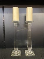 Tall Glass Candle Holders 15" tall