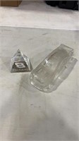 Glass car and glass pyramid No shipping available