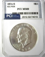 1974-S Silver Ike MS69 LISTS $11500