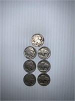 7 Buffalo Nickels: Mixed 1930s
