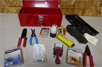 JOBSTART TOOL BOX W/ VOLTAGE TESTER, WIRE CUTTERS