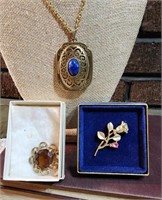 Avon - assorted gold toned pins/pendant