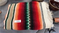 Traditional wool striped Mexican blanket