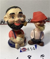 1960's Hillbilly Bobble Heads: 1 Bank, 1 Wind Up