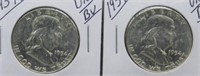 (2) 1954-D UNC/BU Franklin Half Dollars.