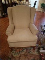 Off white wing back striped chair