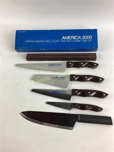 Chefs knives set of 5 and a wall holder