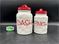 Dash & Pinch 7" & 6" Ceramic Canisters