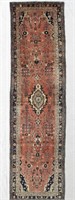 Hand Knotted Persian Hamedan Rug 3.7 x 12.11 ft.
