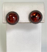 Vintage Baltic Amber Clip-On Earrings 7 Grams