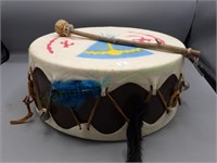 Ceremonial Embellished Native American Drum