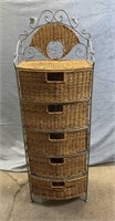 5 Drawer Metal Wicker Stand