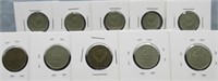 (10) Soviet Union Cold War Coins. Circulated