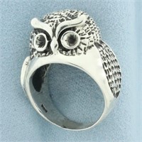 Unique Owl Ring in Sterling Silver