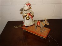 Vintage porcelain doll 10"t marked S H & donkey