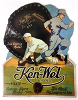 Vintage Ken-wel Baseball Glove Advertising Sign