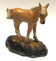 Vintage Cast Metal Horse Figure 3" x 4" x 1"