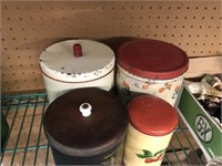 4 Vintage Tin Canisters
