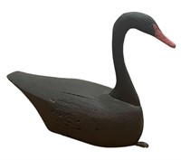A Carved Wood Black Swan Decoy