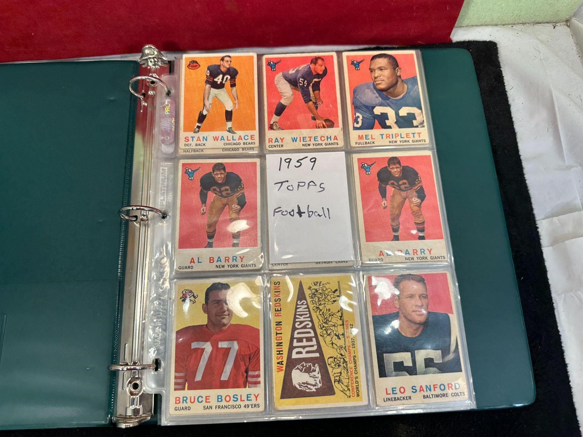 1959 TOPPS FOOTBALL CARDS IN BINDER NICE!