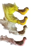 Felt & Feather Clip On Tree Ornaments