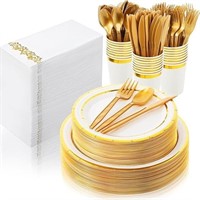 Gold Disposable Dinnerware Set