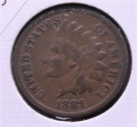 1881 INDIAN HEAD CENT VF