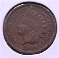 1908 INDIAN HEAD CENT  XF