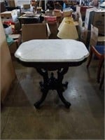 Marble top end table. 28x20x29