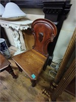 Pair of Victorian Mahogany Shieldback Hall Chairs