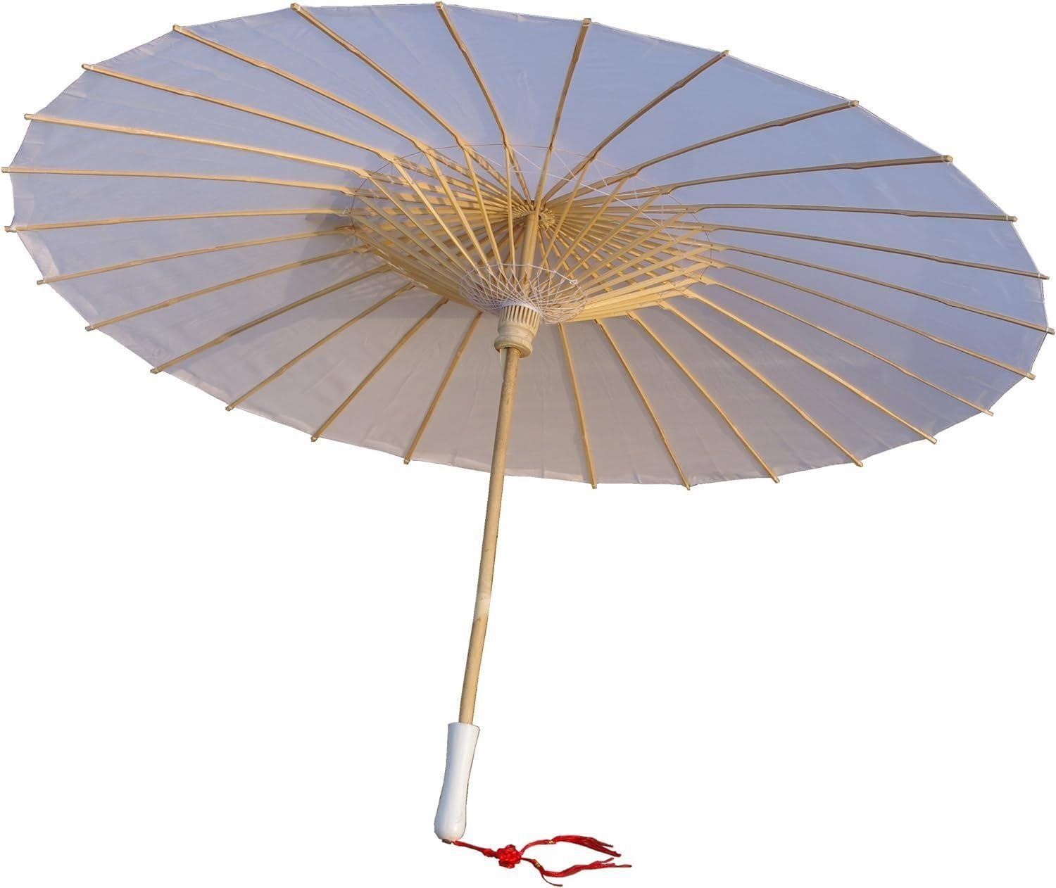 Plain Bamboo Cloth Parasol Umbrella
