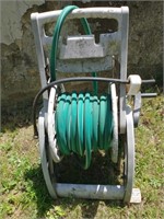 WATER HOSE ON ROLLING CART