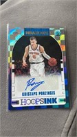 2018-19 Hoops Hoops Kristaps Porzingis Auto Knicks