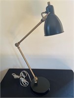 Brass Tone/Black Adjustable Table Lamp w/ USB