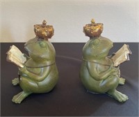 King Of Frogs Resin Bookends