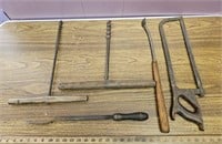 Old Handheld Tools- Saw and Hand Drills