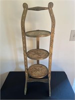 Gilt Wood 3 Tier Folding Pie Display