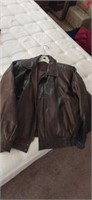 Midwest international brown leather coat (med)
