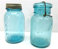 Vintage Blue Quart Jars