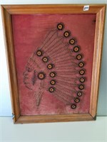 Vintage Native Indian Art Picture 20.5" x 26.5"