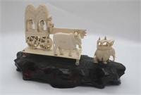 Antique Indian ivory carving of a howdah