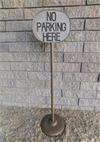 "NO PARKING HERE" CAST IRON SIGN