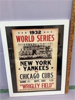Yankees 1932 World Series poster framed