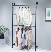 Industrial Pipe Clothes Rack  Wall Mounted