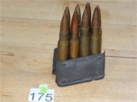 M1 Garand En Bloc Clip w/ 8ct 30-06 Rnds